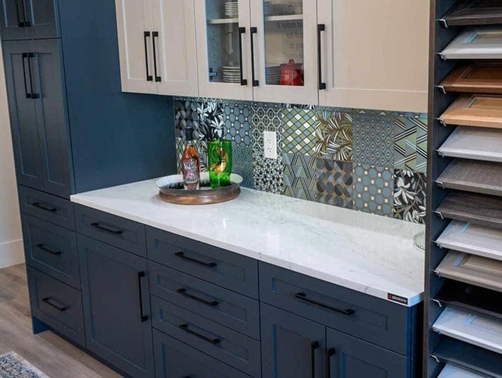 Kitchen cabinetry on display at the Batzbuild Chilliwack showroom